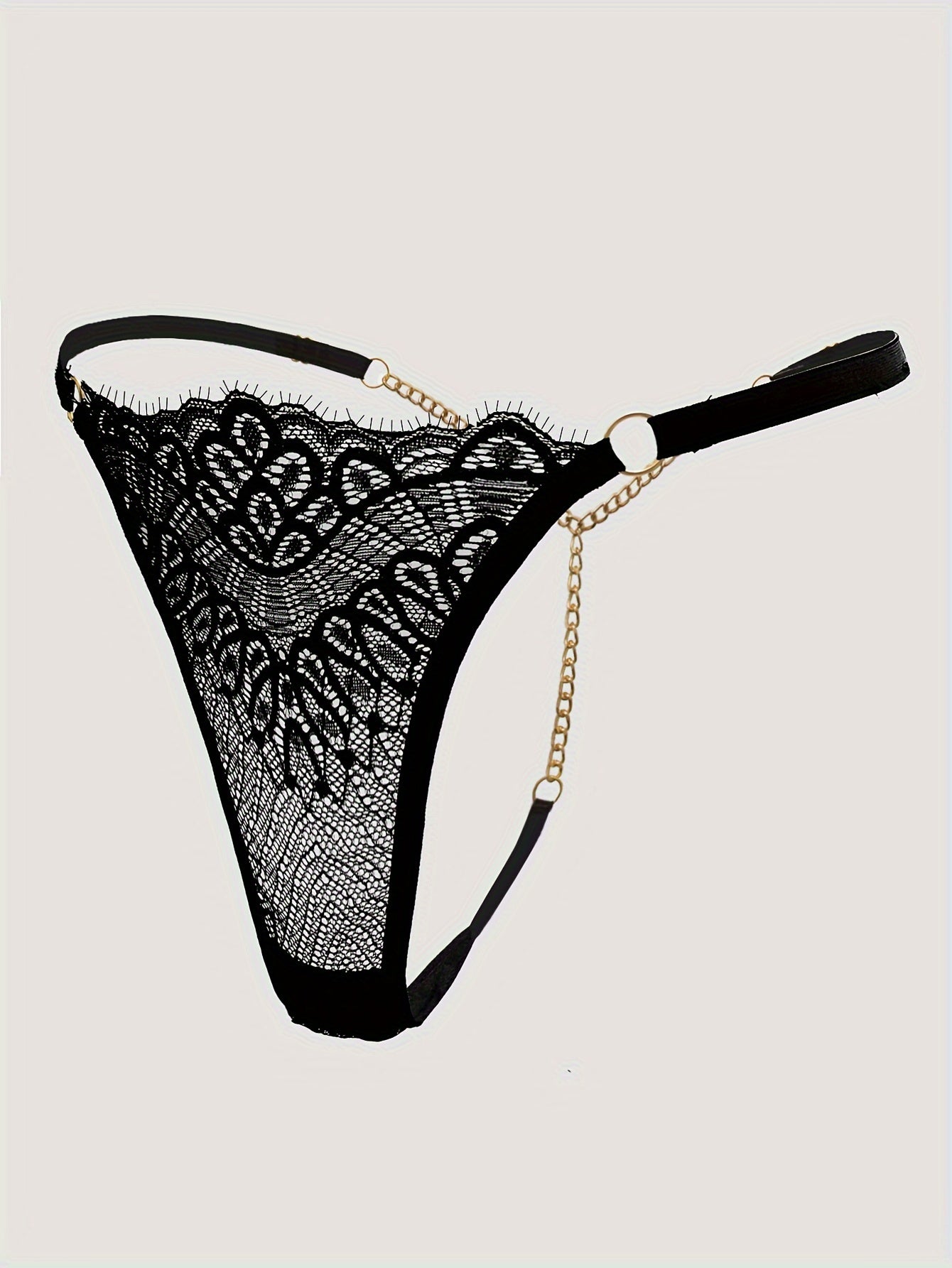 Sexy chain linked thongs, low-rise T-back panties, and semi-sheer lingerie for women.