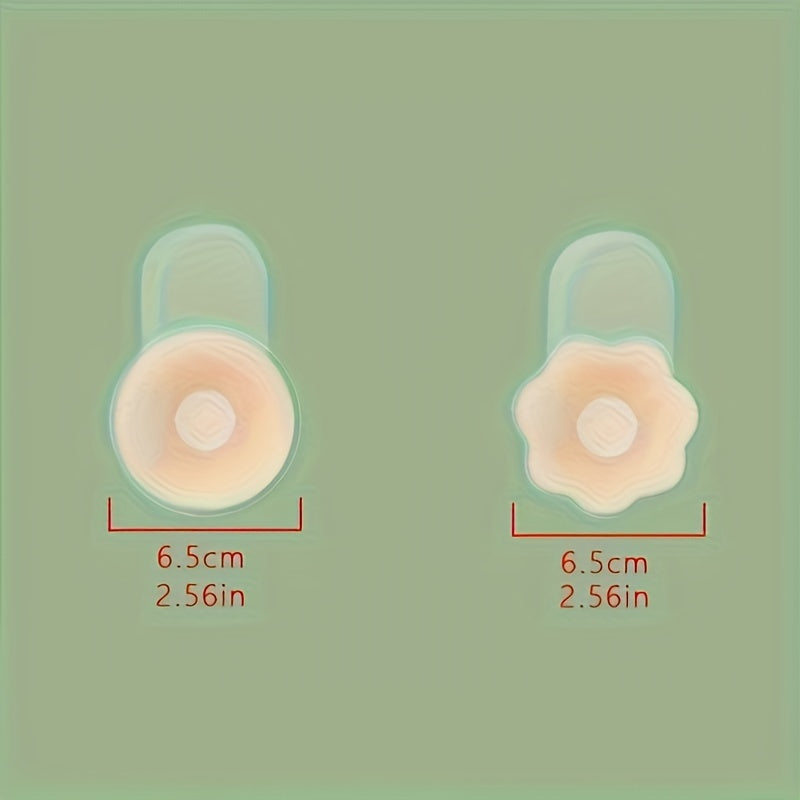 Pair of breathable silicone nipple covers for women's lingerie