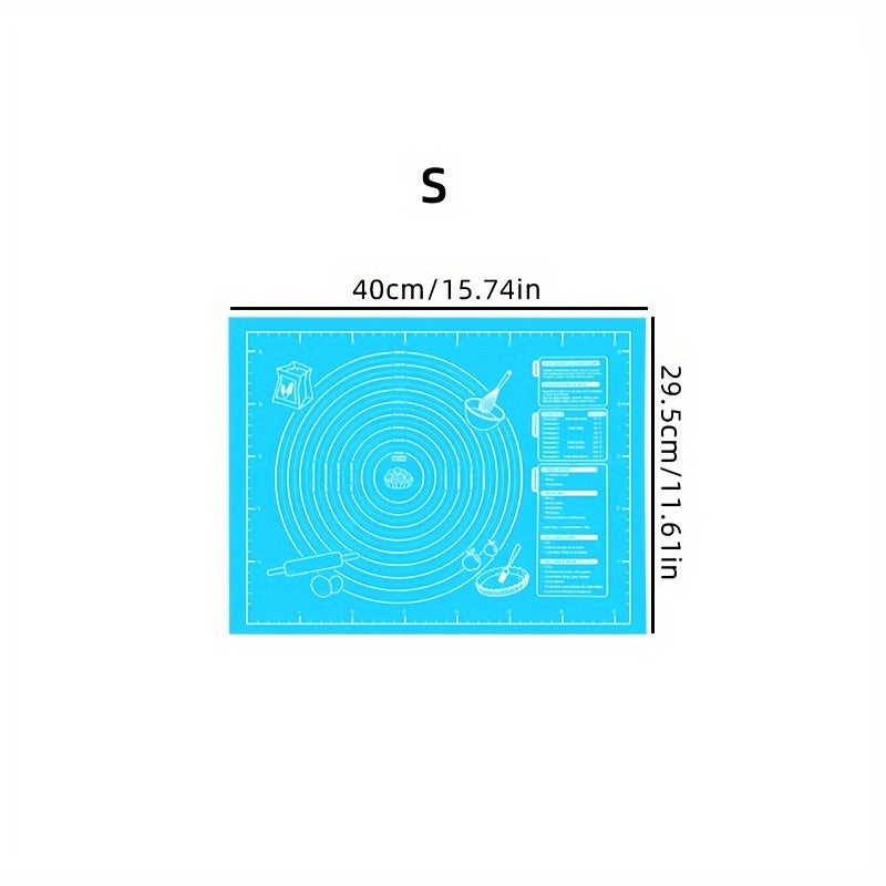 Антипригарный силиконовый коврик для выпечки с мерной шкалой — идеально подходит для выпечки и замешивания теста, устойчив к нагреванию и скольжению, идеально подходит для раскатывания теста и приготовления коржей для пирогов, 1 шт.