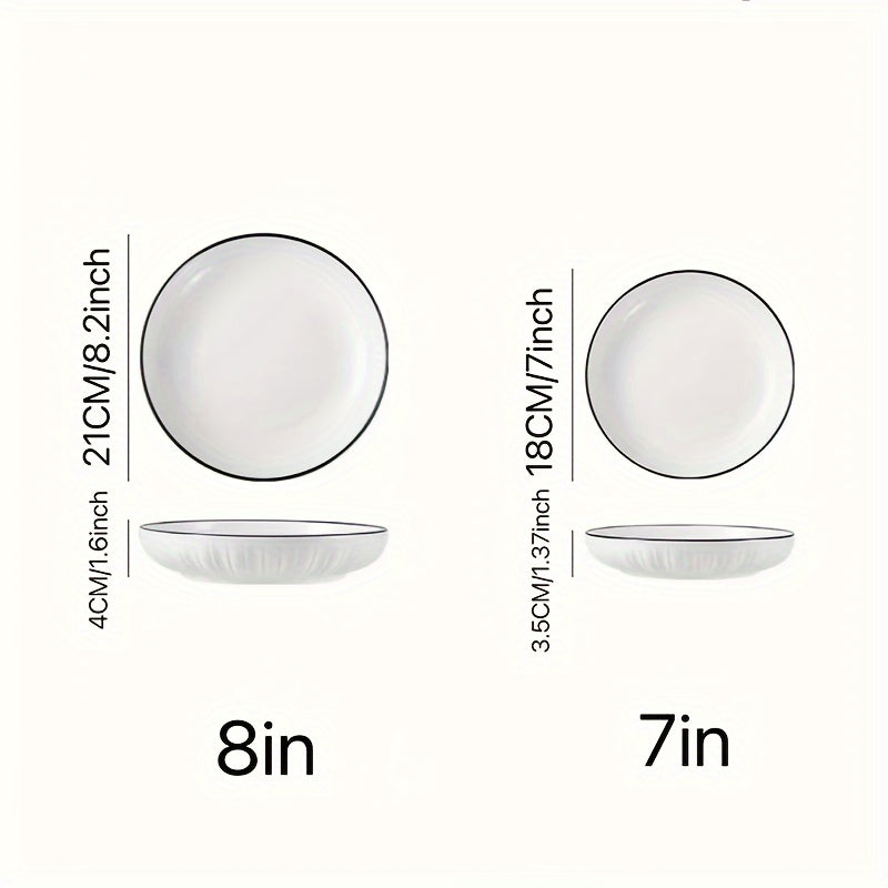 4-piece ceramic serving bowls set for salad or dessert, suitable for home, dorm, kitchen, or restaurant use.