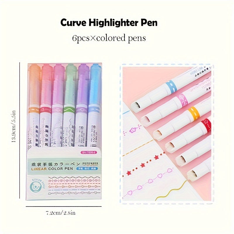 6-Pack of Floral Pattern Fine Line Pens, Medium Point, Lightweight PE Material with Click-Off Caps - Ideal for Note-Taking, Marking, and Office Supplies