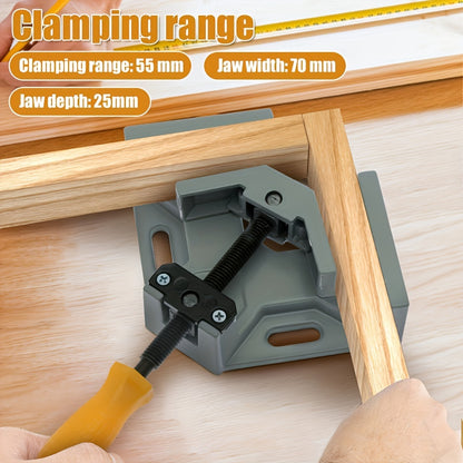 1pc Aluminum Alloy 90° Right Angle Clamps with Adjustable Swing Jaw for Woodworking and Welding, ideal for Carpenter DIY Tool, Industrial Cabinet Drawer Clamp, Gift for Men.