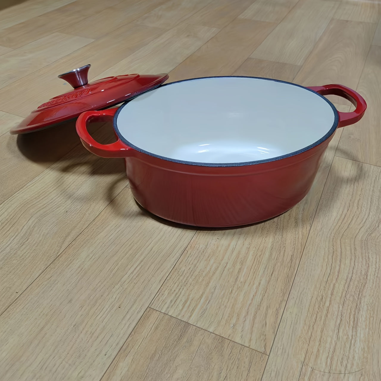 The Oval Stew Pot - Cast Iron Enamel Coated, Compatible with Induction Cooktops for Kitchen and Dining Use