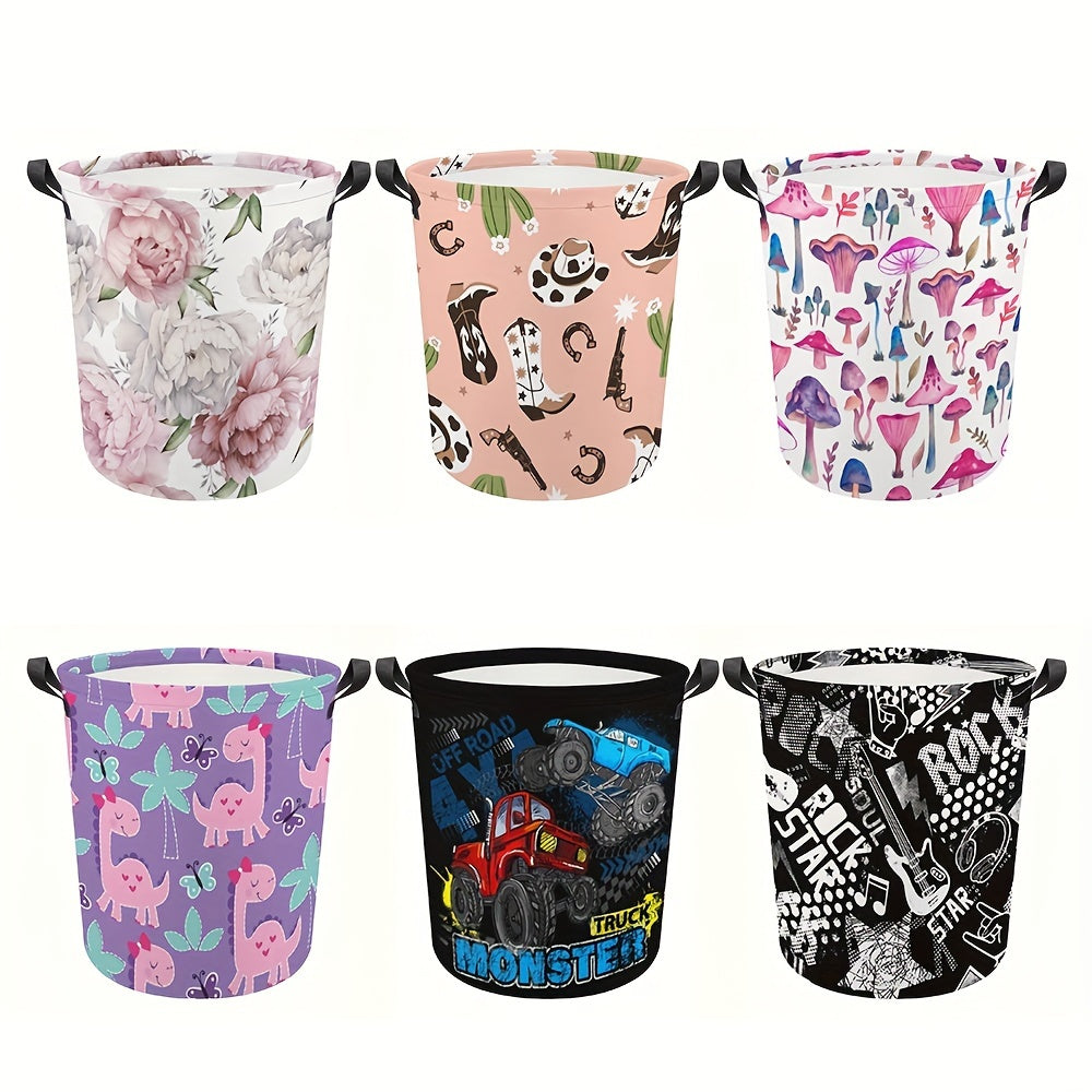 Foldable Laundry Basket made of Oxford Fabric, Waterproof and Durable. Features a Large Capacity for Storage, Portable with Handles for Clothes, Toys, and Miscellaneous Items at Home.