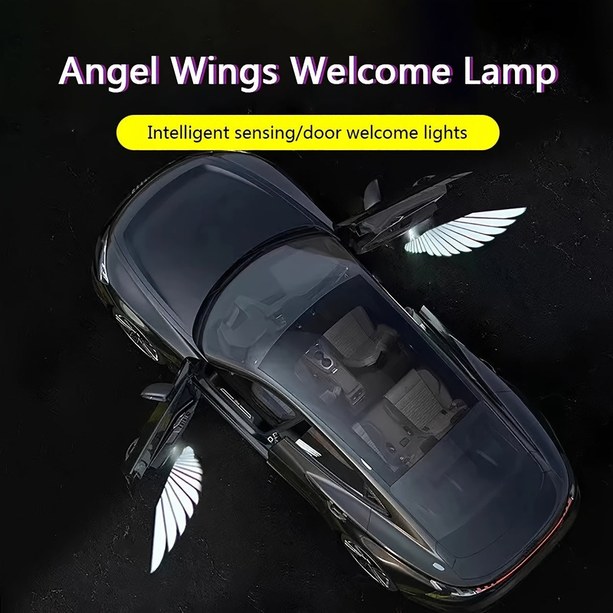 Angel Wings Car Door Sensor with Welcoming Lights, Universal Fit.