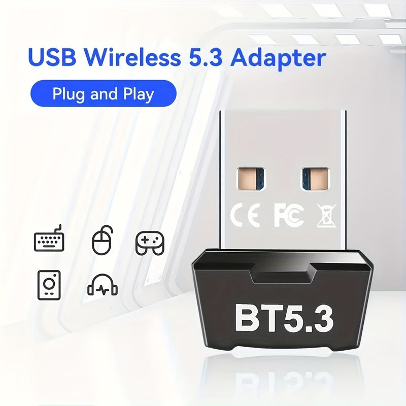 5.3 Wireless USB network adapter for multiple device support without the need for drivers. Ideal for connecting various devices such as headphones, speakers, tablets, keyboards, mice