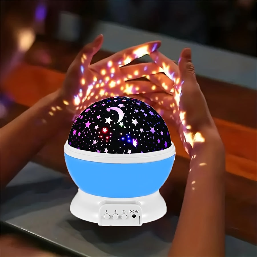 Dream Luminous Lamp: Transform your room into a starry night sky with this unique 1pc Star Night Light. Featuring 12 colors changing light modes and a 360° rotating moon star projector, this lamp comes with a USB cable for convenient charging. Give the