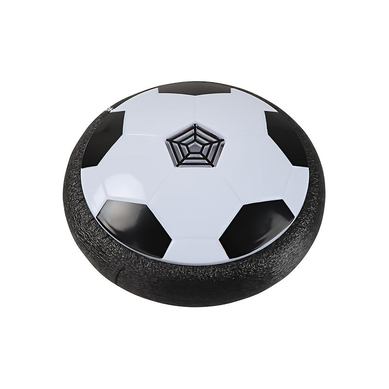 Air cushion football with LED lights, ideal for indoor and outdoor play. Perfect gift for children, great for parties and interactions between boys and girls. Battery-free.