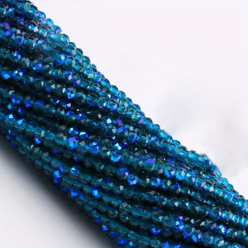 Set of 950/620 pieces of 2mm and 3mm Loose Spacer Faceted Faux Crystal Glass Beads for Making Bracelets and Jewelry