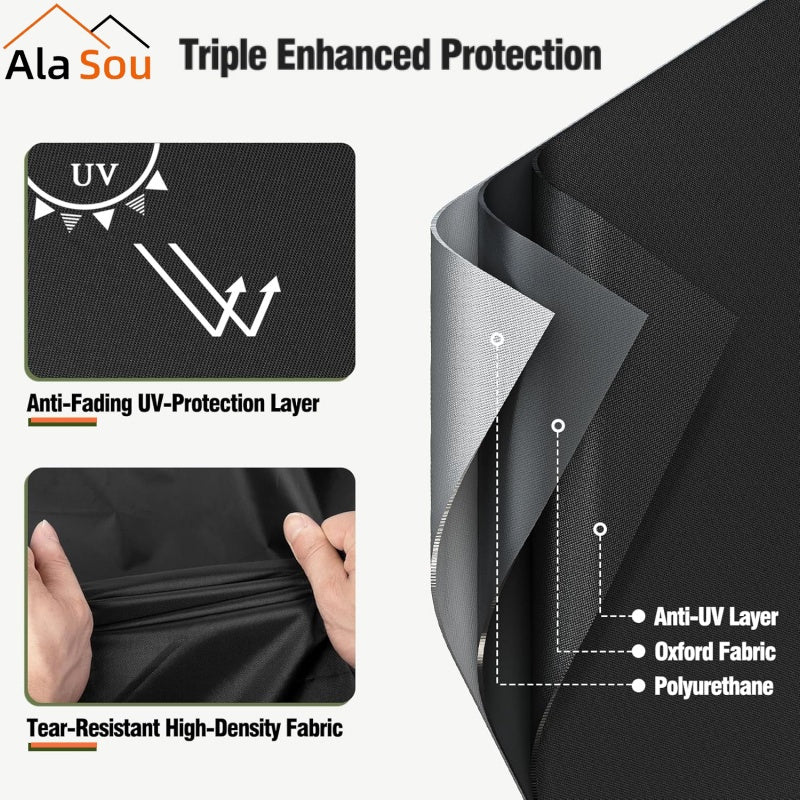 Protect your ice cream maker with the AlaSou Heavy-Duty Dust Cover. The black cover features a clear window, is waterproof and easy to clean. Compatible with various types of ice cream, it includes a handle and storage pocket for convenient kitchen and