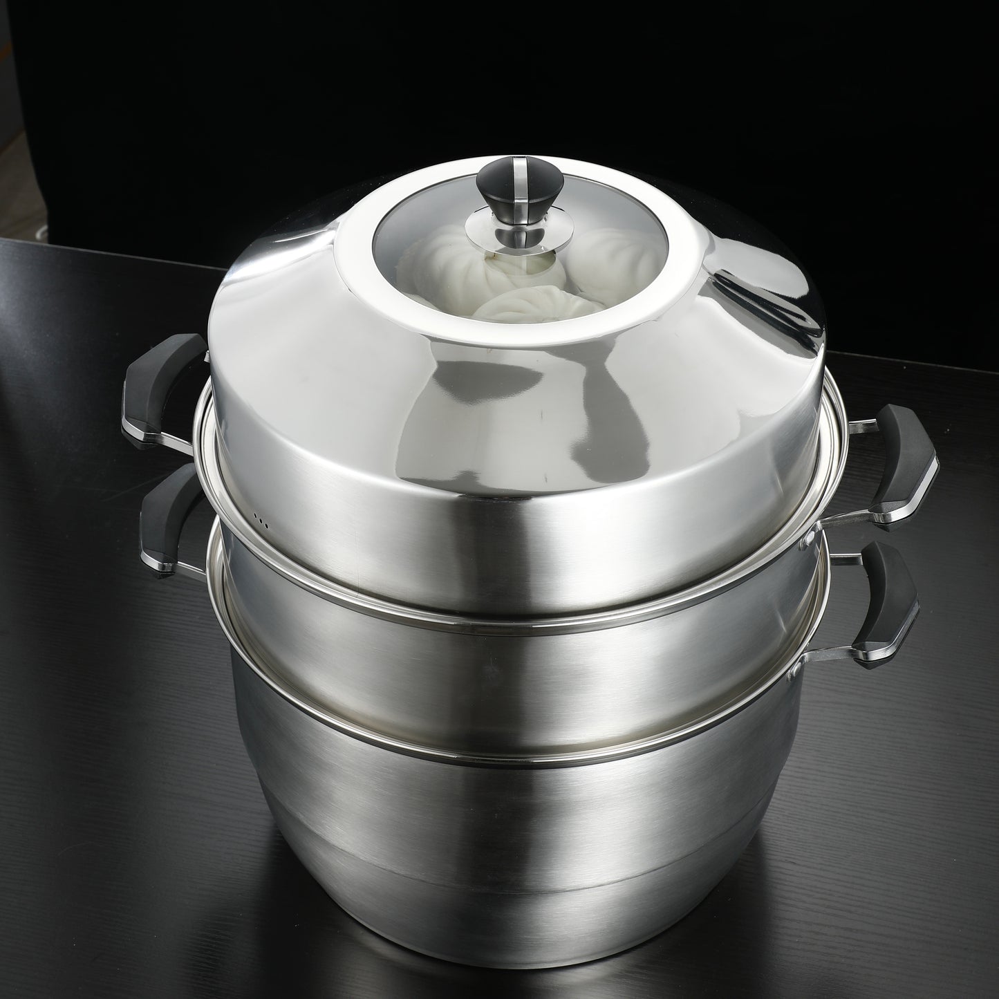 High-Quality Stainless Steel Multi-Layer Steamer Set with Lid, Large Capacity, Includes Steamer Inserts, Compatible with All Stovetops - Essential Kitchen Cooking & Steaming Tools