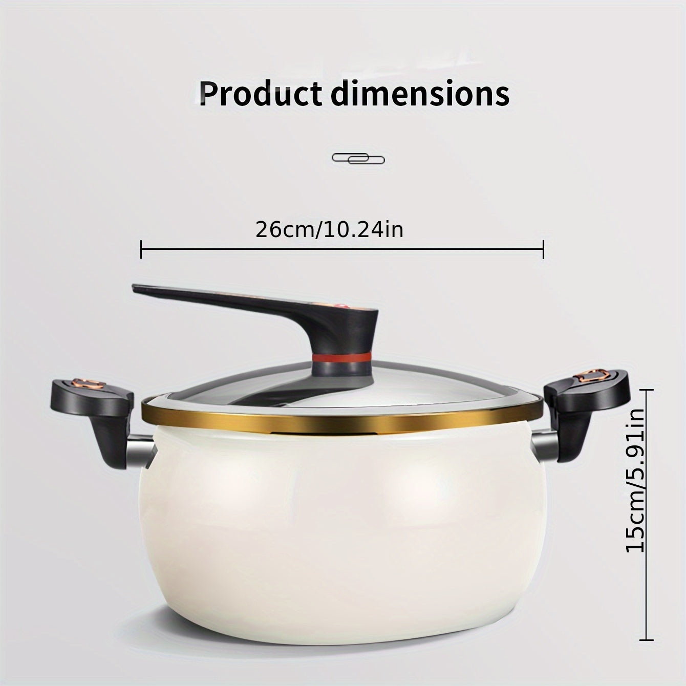 1-piece Cast Iron Stockpot with Twist-Lock Handles, Large 7L Capacity Soup Pot, Quick Stew Cookware, Suitable for All Stovetops