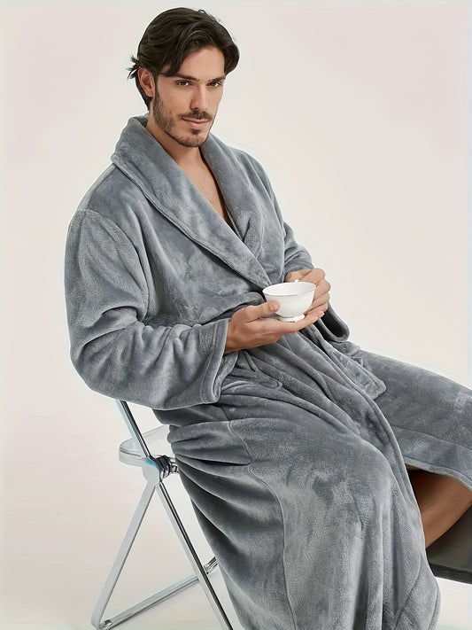 New couples European style bathrobe dressing gown in flannel for men and women.