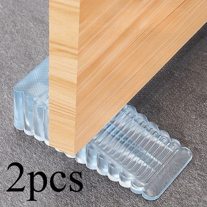 Transparent silicone doorstop, non-slip rubber wedge for home and office use. Durable and anti-collision. Perfect for protecting doors and walls.