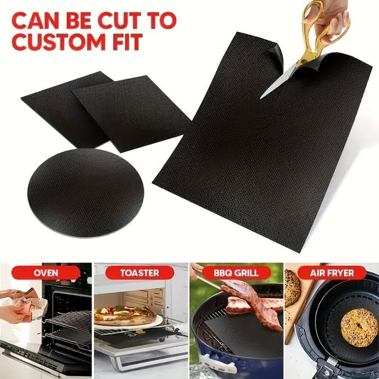 2 Non-Stick, Reusable Baking Mats - Ideal for Ovens, Toasters, and Grills - Durable Kitchen Essential for BBQs