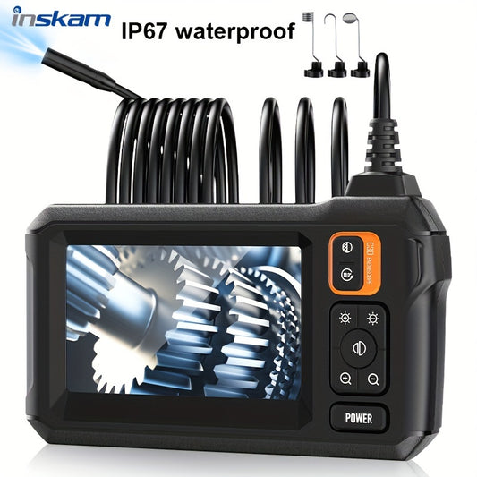 Inskam Endoscope with 4.3" IPS LCD Screen, 8mm Single Lens, Rechargeable 18650 Series Battery, USB Charging - Ideal for Automotive, Plumbing, AC Repairs, Diagnostics|User-friendly