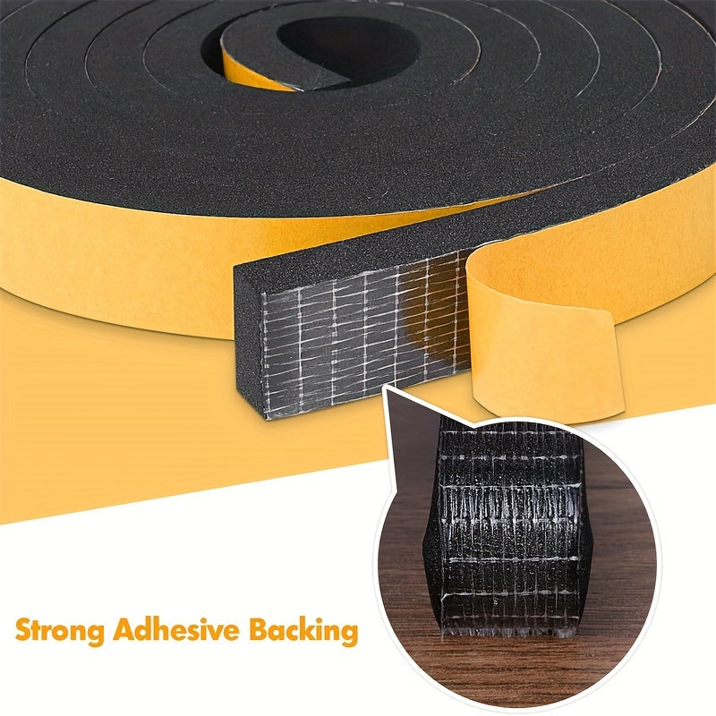 3 rolls of high-quality foam insulation tape for weather stripping doors and windows, sliding doors, soundproofing, windproofing, air conditioning seals. Black, 1/4 inch wide x 1/8 inch