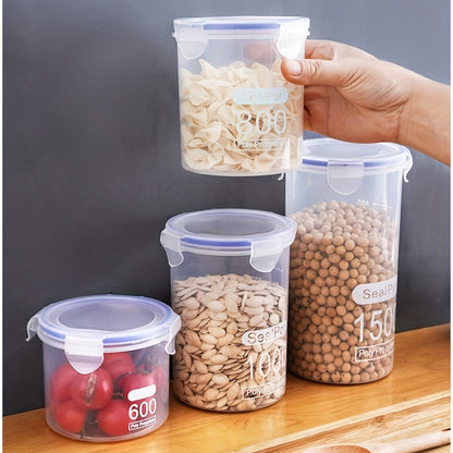 4pcs of multifunctional glass jars with lids for storage, snacks, and decoration, perfect for kitchen and back to school use.