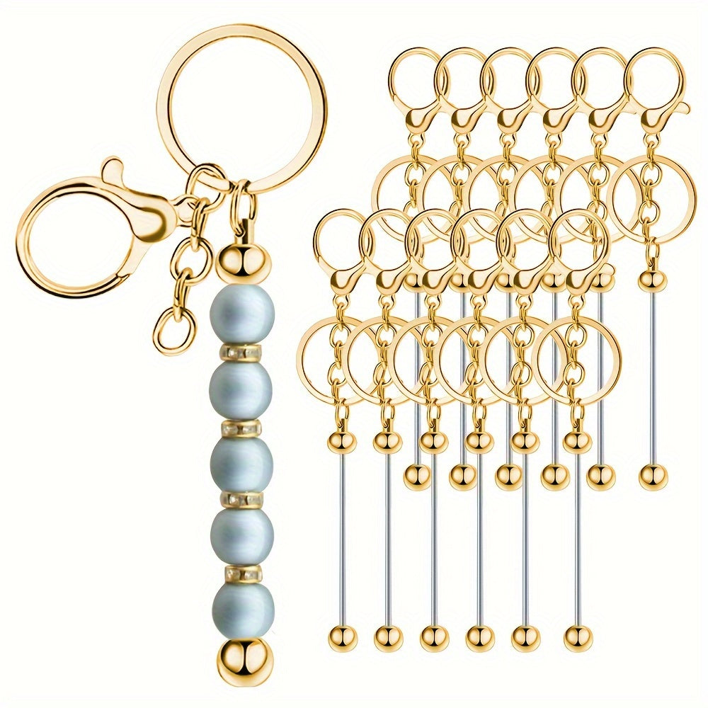 Create your own personalized keychains with 12 one-of-a-kind zinc alloy golden keychains. These blank keychains are perfect for DIY crafts and can be easily customized to suit your style. Versatile and easy-to-use, these accessories are ideal for gifts