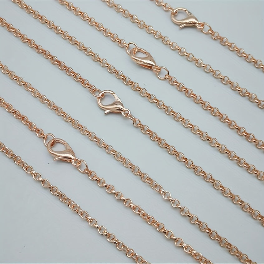 10 ta Brass-Tone Link Cable Necklace zanjirlar to'plami, har biri 53.34 sm o'lchamda, Lobster Clasps bilan - o'z maxsus zargarlik buyumlaringizni yaratish, poyabzalni bezatish va soatlarni aksessuar qilish uchun mukammal.