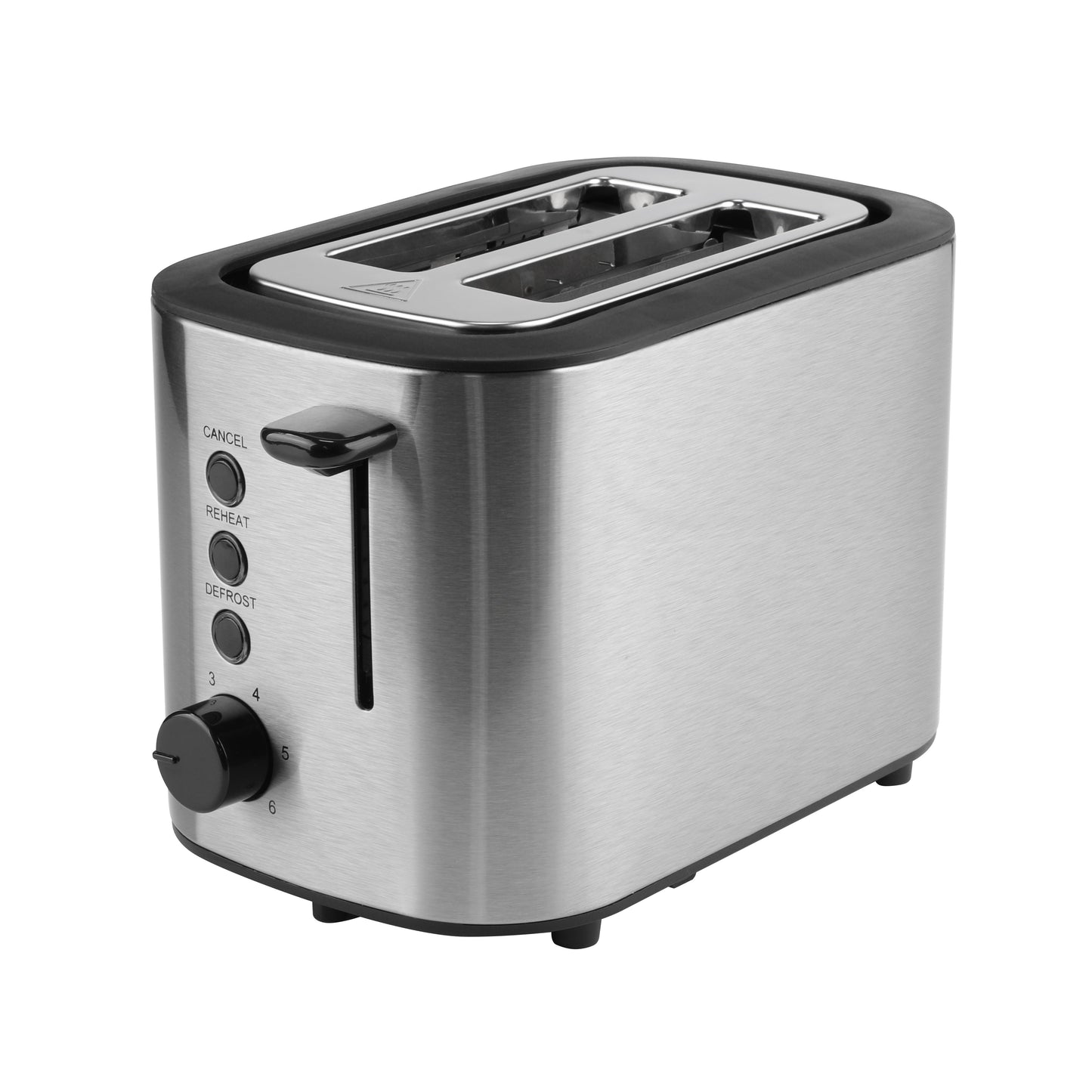 Stainless Steel Toaster with 2 Slices and Anti-Fingerprint Finish, 6 Shade Settings, Cancel/Defrost/Reheat Functions, Removable Crumb Tray, Anti-Jam Feature, Self-Centering Slots, High-Lift Lever, Cord Storage, Food Clip, Silicone Dust Cover.