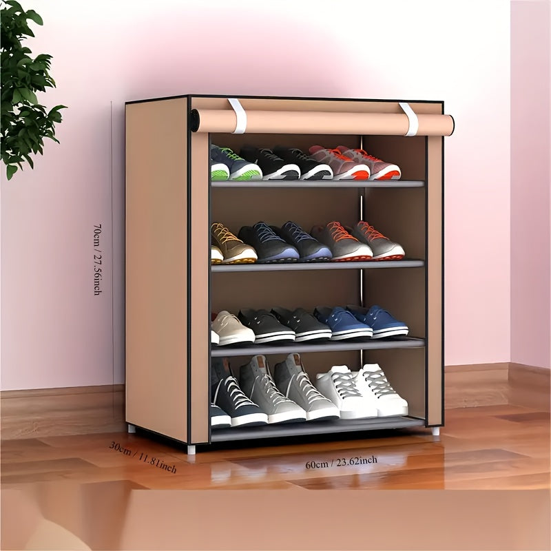 Keep your shoes organized with the 1-piece Versatile Coffee Series Shoe Organizer. This multi-layer storage solution is perfect for your entryway, bedroom, or bathroom. Made with durable metal construction, this shoe cabinet is perfect for your hallway.