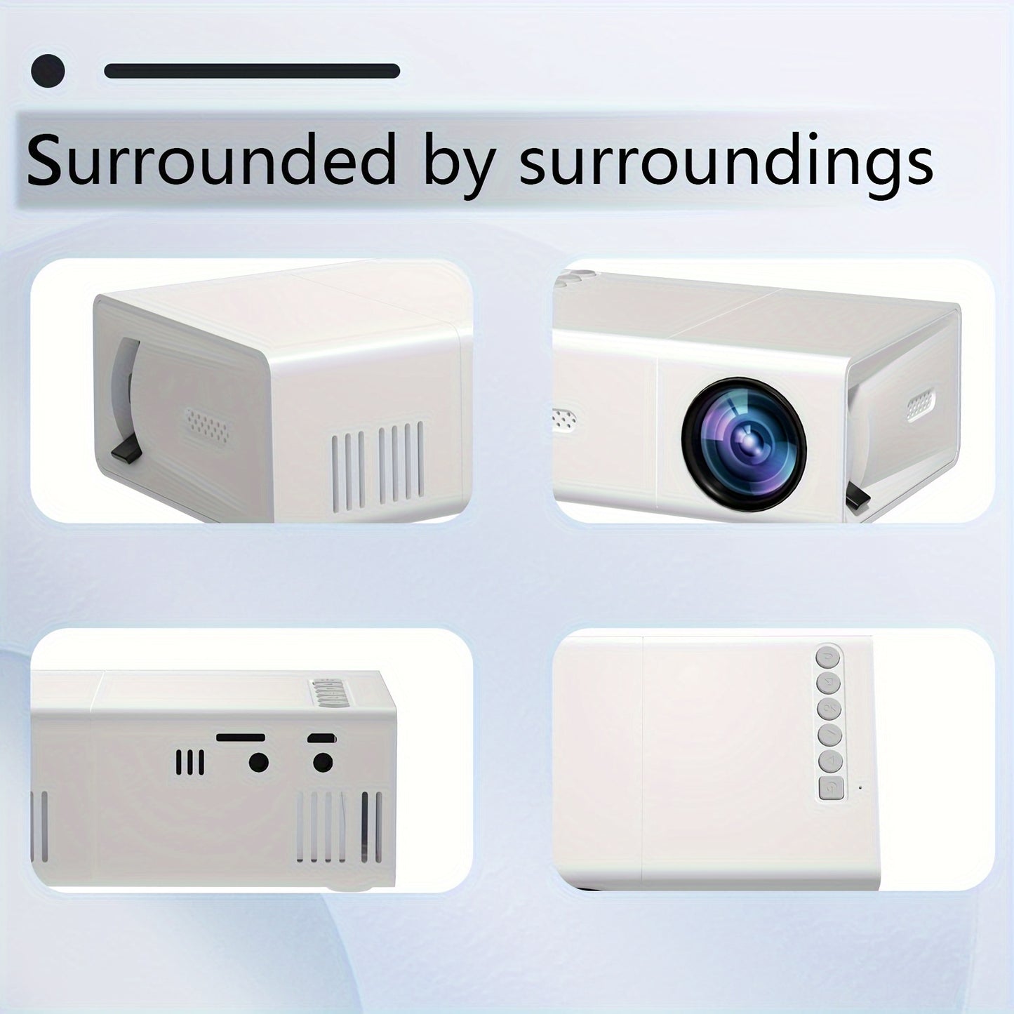 Mini projectors compatible with GTEQY Quick Focus for family bedroom movie viewing. Works with Android, Windows, TV Stick, TV, SD, and USB devices.