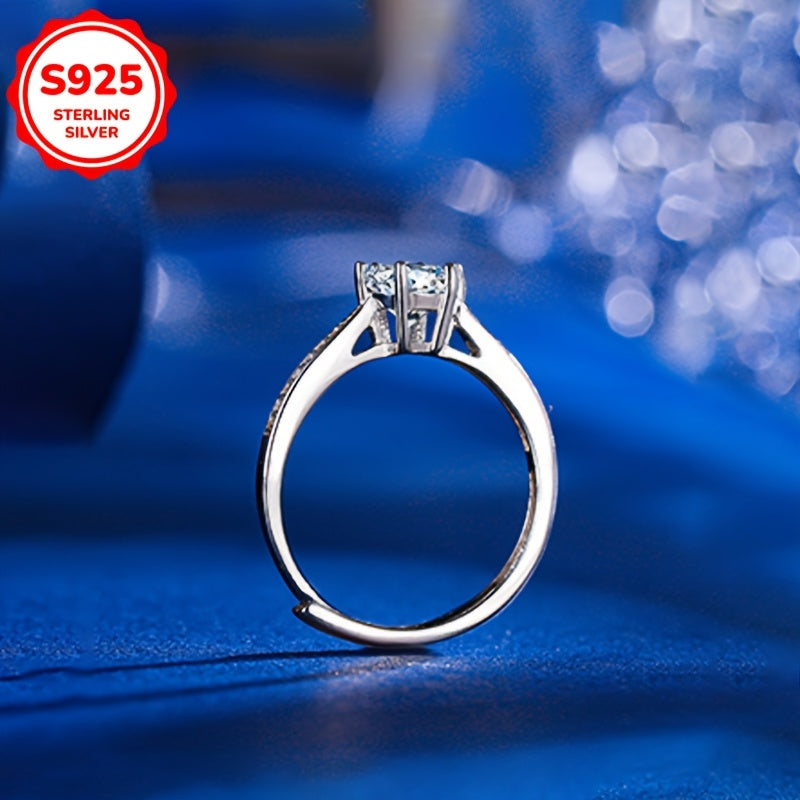 Adjustable Lady Diamond Ring with S925 Sterling Silver, Zirconia, and Elegant Eight Heart Eight Arrow Design for a Luxurious and Personalized Fashion Statement