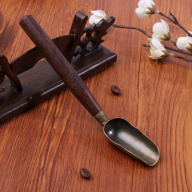 Sophisticated Black Sandalwood Tea Spoon - Versatile for Coffee, Sugar & Spices - Must-Have Kitchen Tool