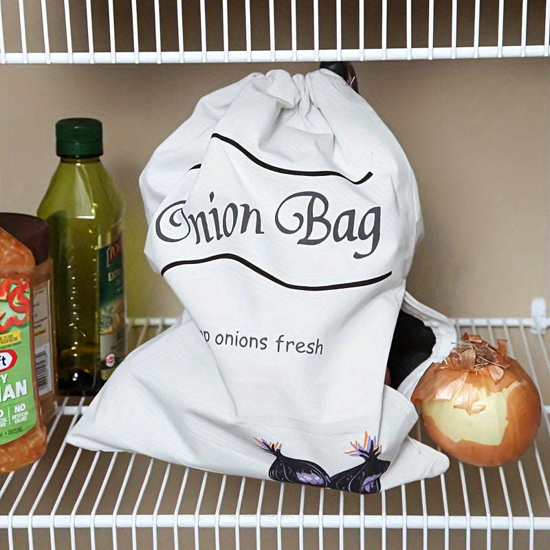 Bag with drawstrings for storing potatoes and onions - Keep veggies fresh and free of sprouts in your kitchen.