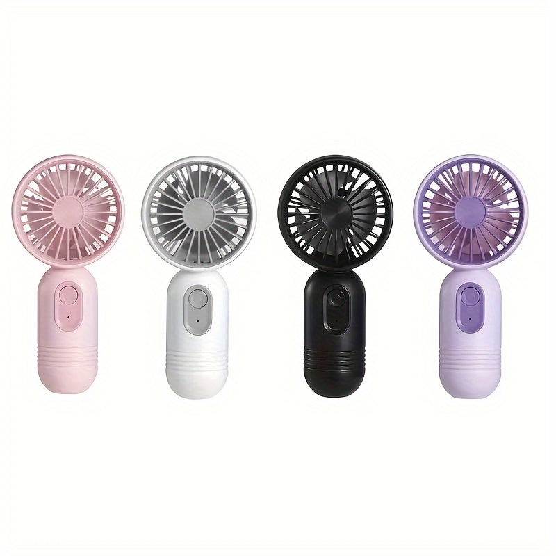 Portable Mini Handheld Fan, 1pc, USB Rechargeable, Quiet Desk Personal Fan, 3 Speeds Adjustable, Ideal for Travel and Office Use, Made of Plastic Material, Perfect Summer Gift