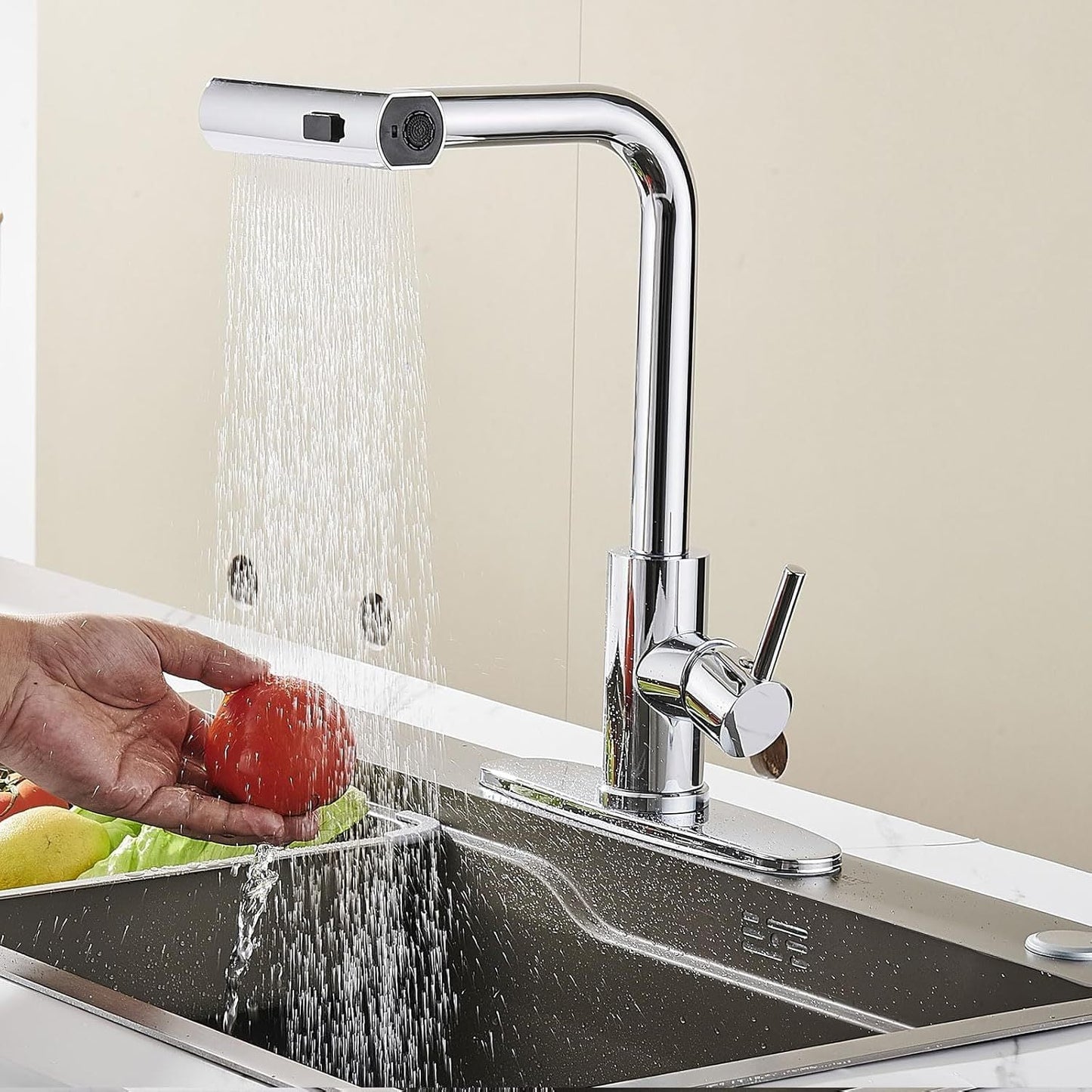 Upgrade your bathroom and kitchen sink with our Universal Multi-Function Faucet Adapter. This versatile design features a Three-Speed Switching Waterfall Water Flow, Rotatable Spray Head, and Splash-Proof capabilities. Durable replacement parts ensure