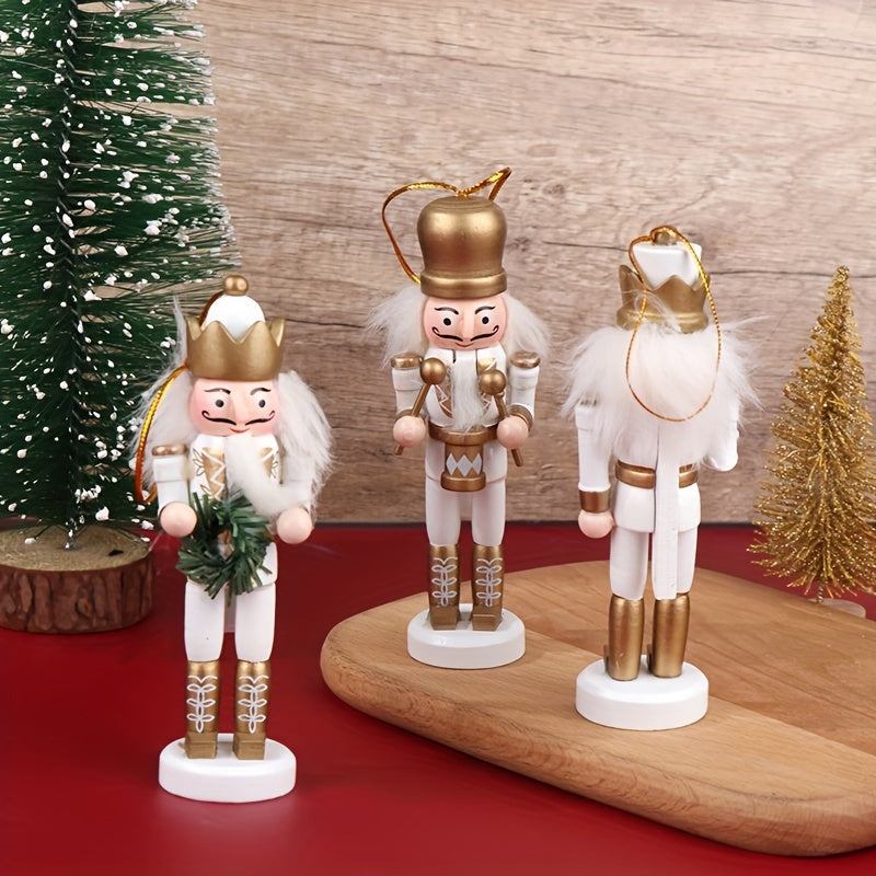 Wooden Nutcracker Soldier Ornament - 11.99cm Festive Christmas Decor for Tree or Tabletop, Ideal Christmas Tree Decoration