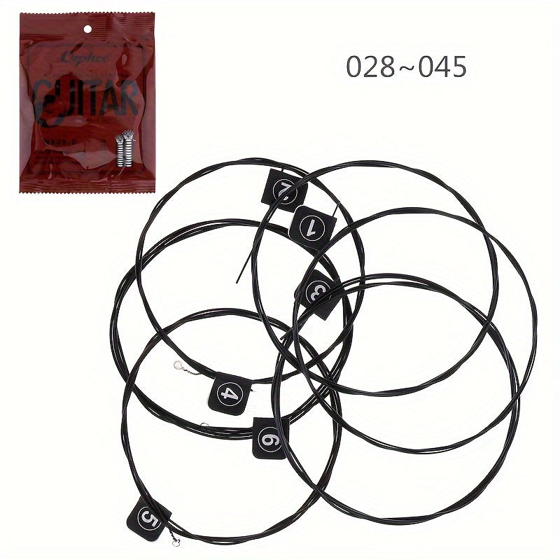 6 black nylon classic guitar strings with great tone and hard tension in set