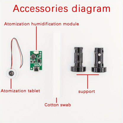 DIY Ultrasonic Type-C Atomizer Module for 1.5-2W, 5V, 300mA Single Nozzle Humidifier with Plastic Material - No Switch Needed