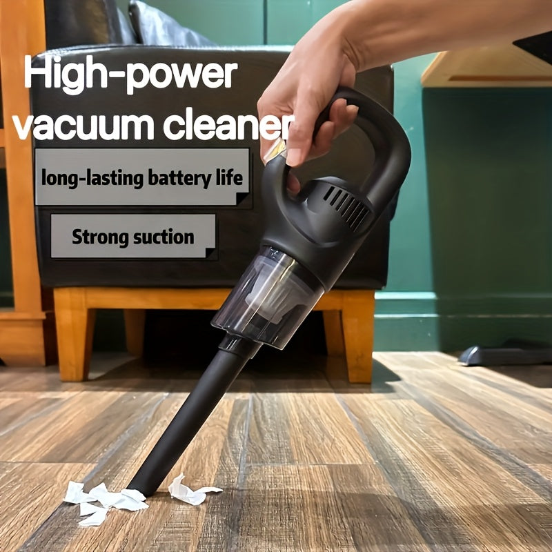 Rechargeable, high-suction cordless handheld vacuum for home, car, and office.