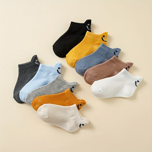 10-Pack kids ankle and liner socks made of viscose blend, hand wash, knit fabric, for ages 12 and under.