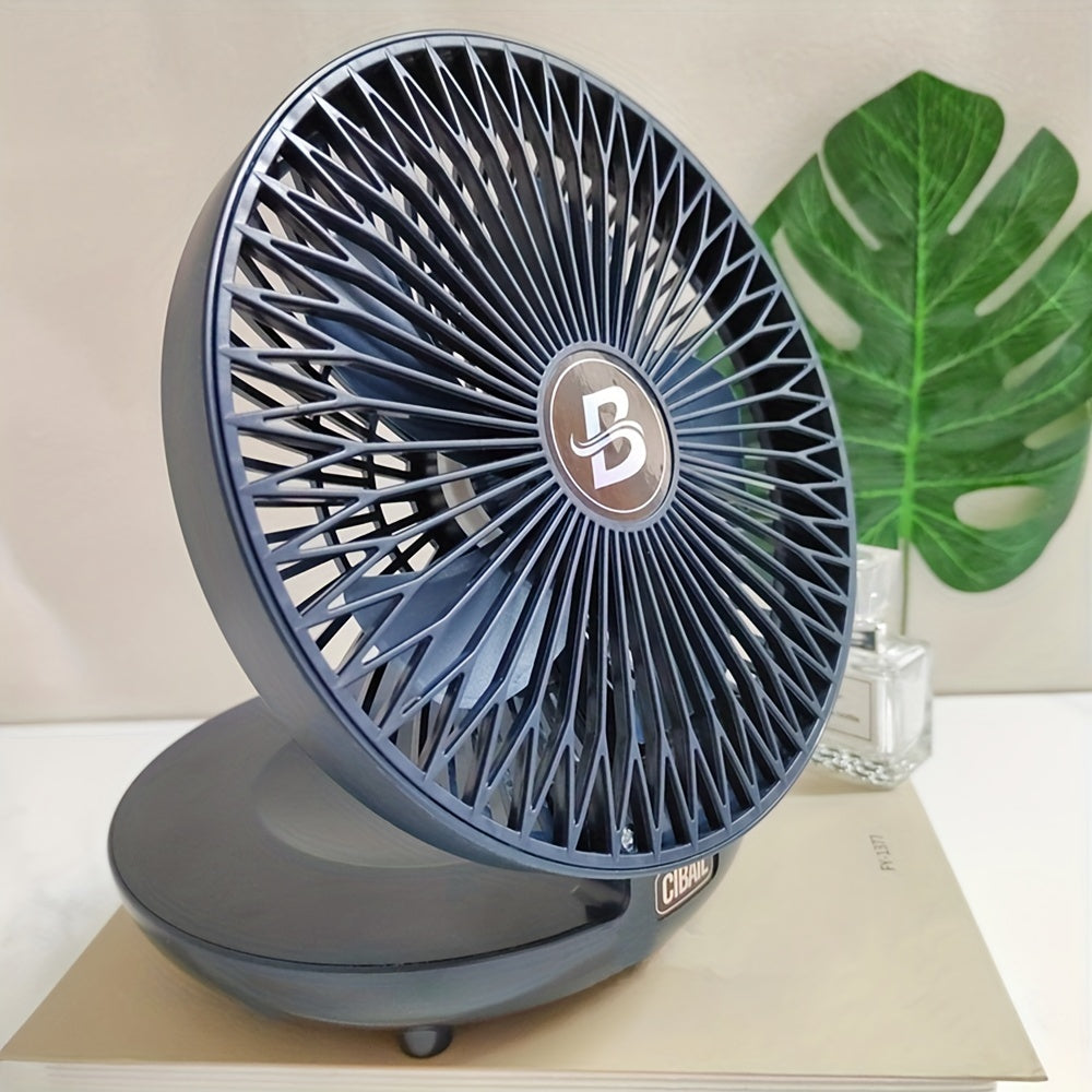 Blue Portable Foldable Fan with Rechargeable Battery - Perfect for Wall Mounting, Air Circulation, RV Camping, Office, Travel and more - A summer essential and must-have back to school supply!