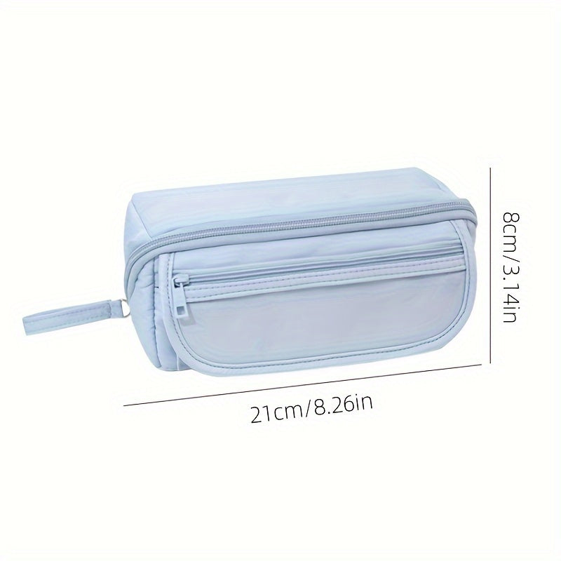 Canvas stationery bag with large capacity, ideal gift for office, school, youth, men, women, and adults. Can be used as a handheld cosmetic box.