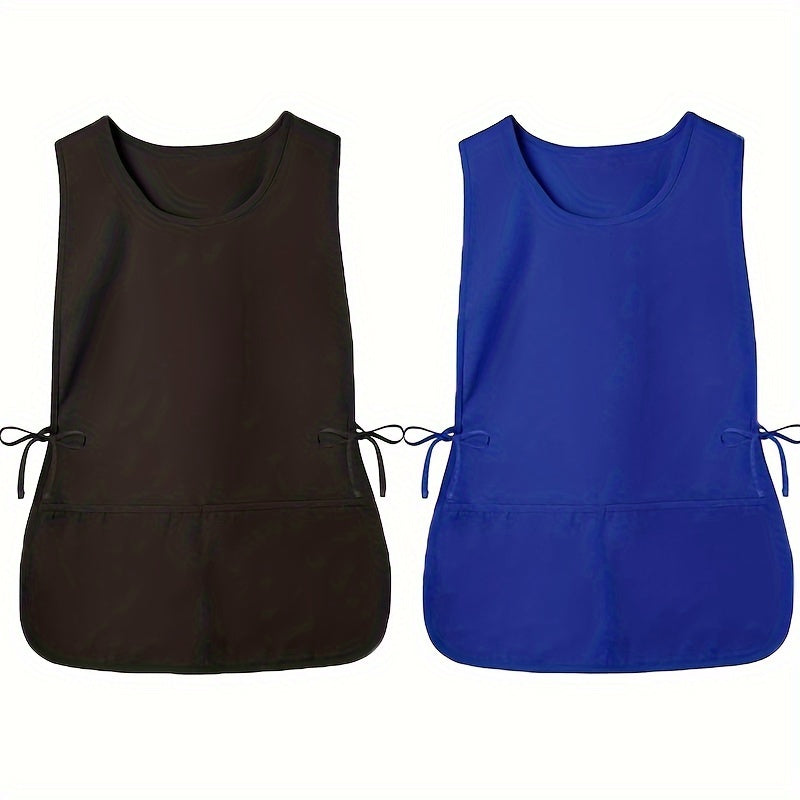 Polyester cobbler apron with pockets, a durable professional choice for supermarket and home use.