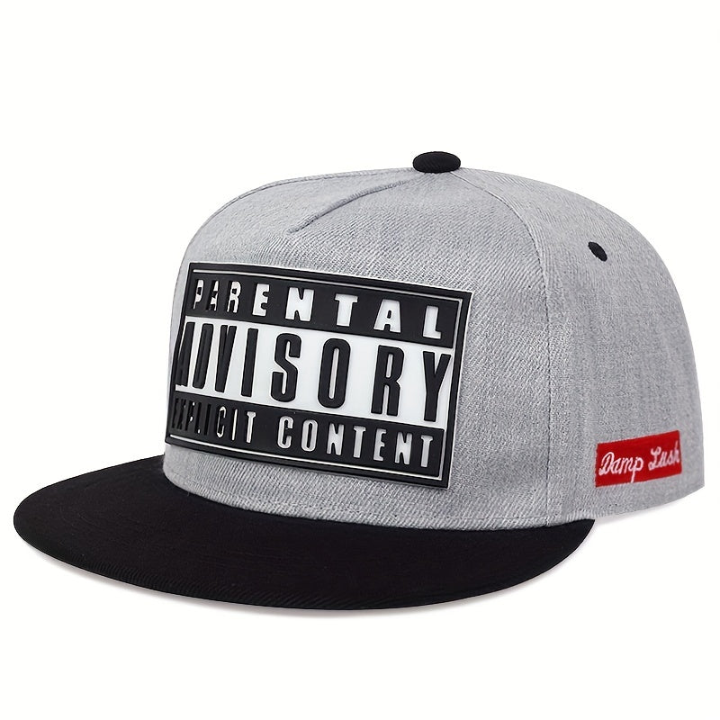 Men's hip hop cap available in 6 colors with lightweight acrylic material; choose from 1 piece alphabet design.