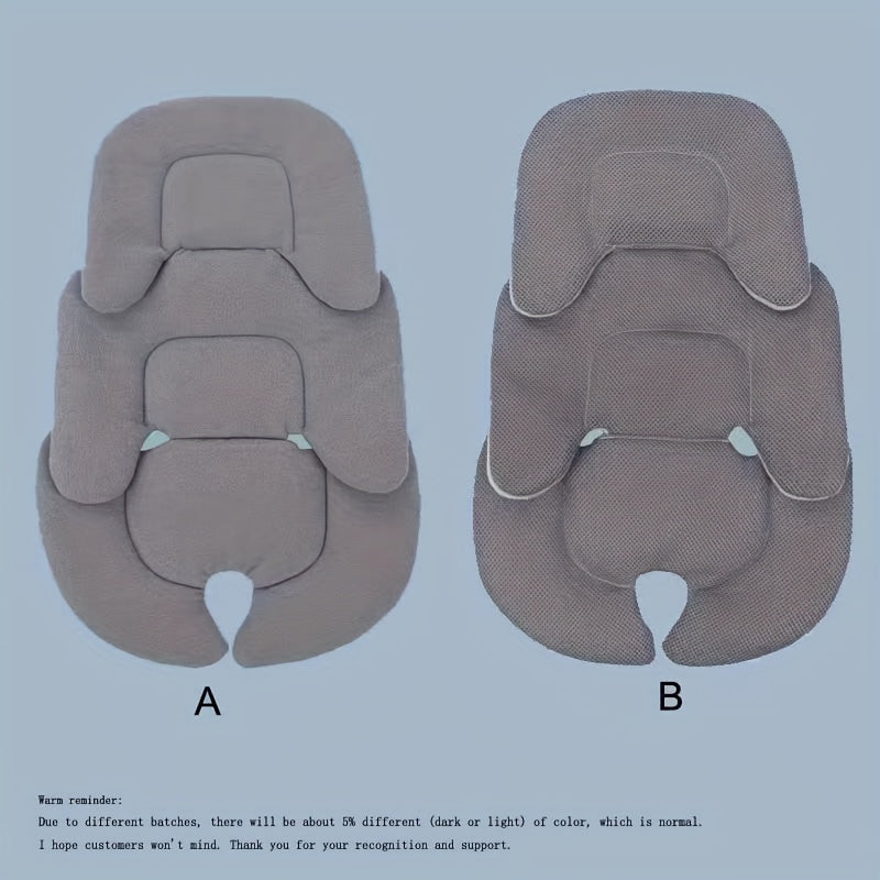 All-season Baby Stroller Seat Cushion with Safety Inner Pad and Waist Support, Reversible Design for Double-sided Use