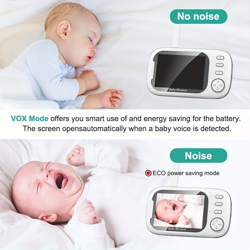 Top-of-the-line Monitor featuring a 720P HD Camera, 8.89cm LCD Screen, 274.32meter Wireless Range, Automatic Night Vision, Two-Way Audio, Temperature Display, and Eight Soothing Lullabies - Powered by USB, includes Editor with Camera