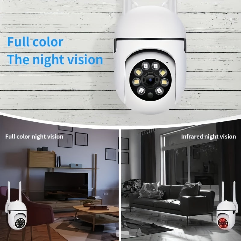 Upgrade your surveillance system with the Teruhal 1080P HD Wireless WiFi Camera featuring PTZ, Auto-Tracking, Alerts, and Color Night Vision. This camera is USB powered and offers 350° horizontal and 90° vertical rotation, as well as two-way audio for