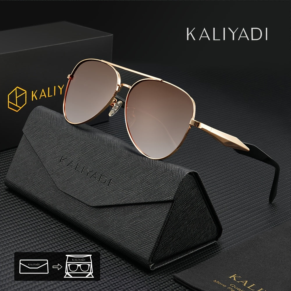 KALIYADI Men's Classic Fashion Glasses - Premium polarized metal frames for driving, fishing, and outdoor activities, perfect for Valentine's Day and other occasions.