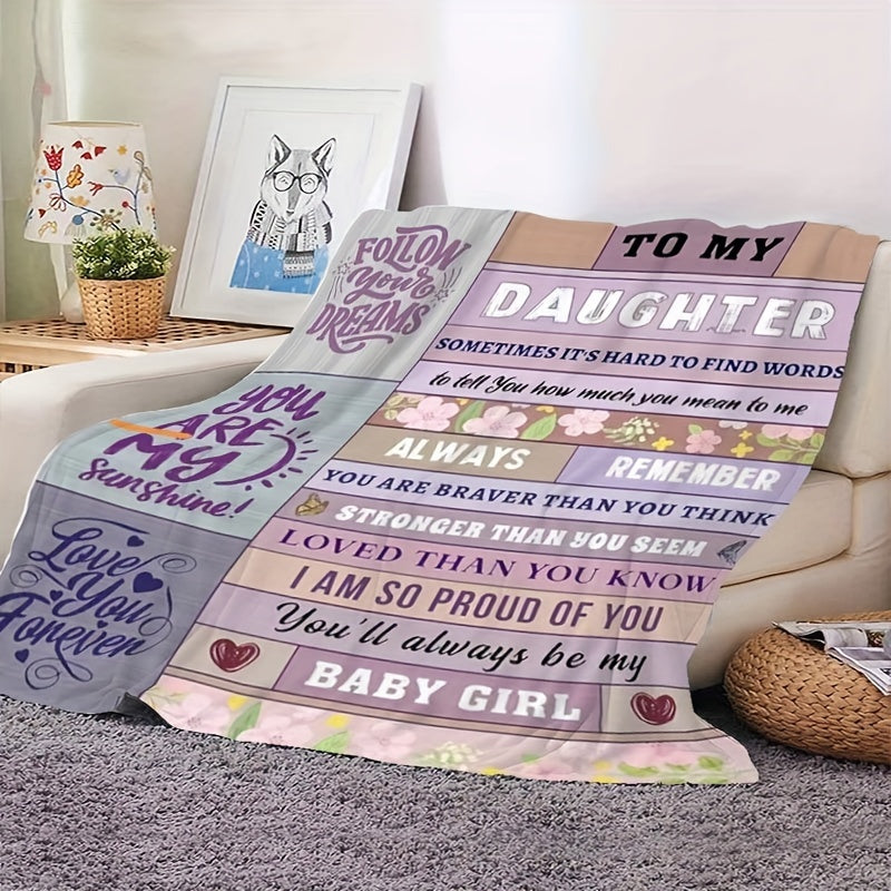 Soft and lightweight autumn and winter blanket for daughters, teenagers, and girls. High-definition printed flannel blanket as a gift - 1pc envelope style.