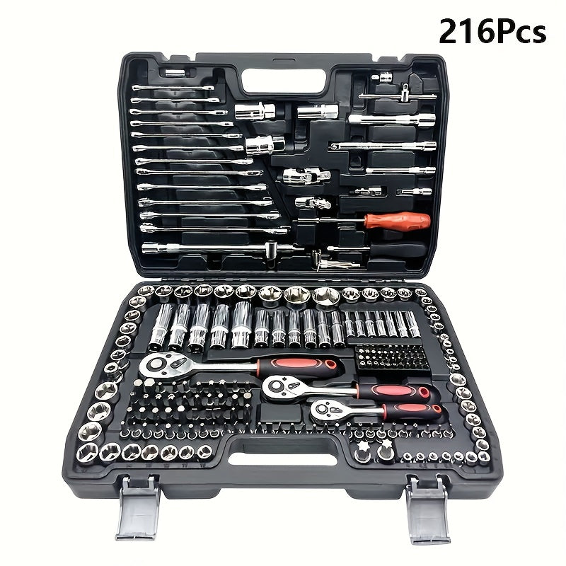 Compact Auto Repair Kit with Torque Wrench and Screwdriver Set for Vehicles