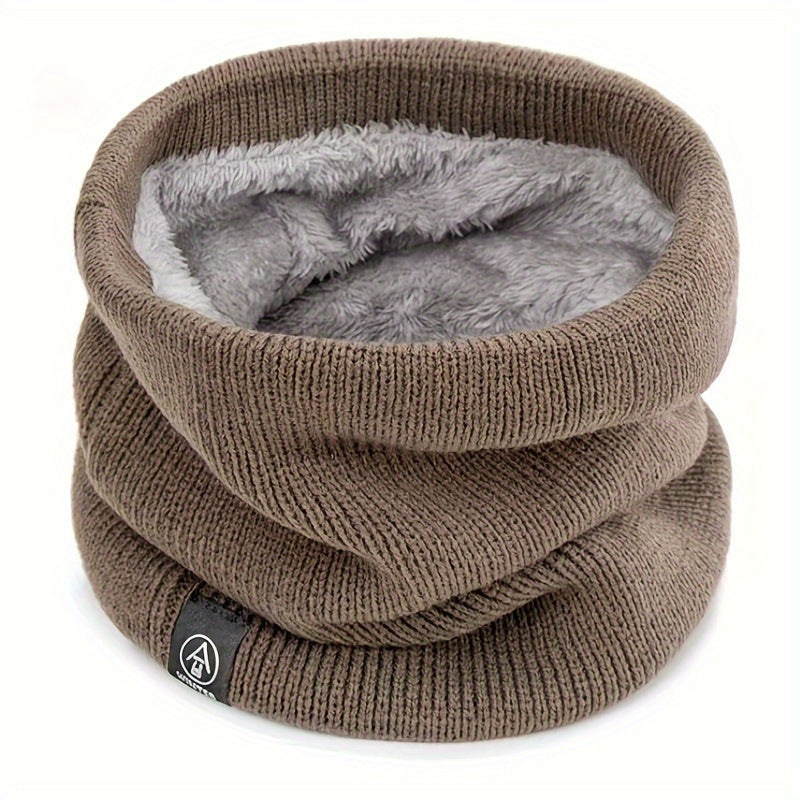 Winter Scarf for Men and Women, Cozy Knitted Neck Cover with Plush Lining, Made of Polyester & Spandex, Suitable for Casual and Outdoor Activities, Doubles as a Cycling Face Mask and Headscarf, Fashionable Unisex Accessory