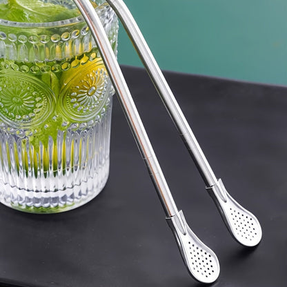 2 or 3 Pieces of Stainless Steel Straw Spoons - Versatile and Creative Utensil for Coffee, Juice, Milk Tea, and Mate Tea