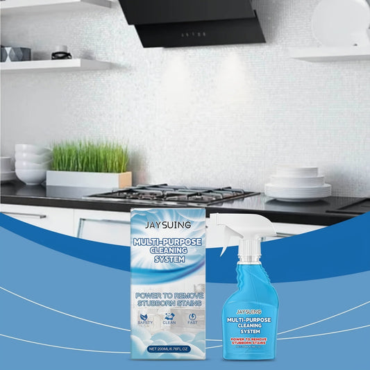 Introducing Jaysuing Multi-Purpose Kitchen Grease Cleaner: a powerful and efficient stain and dust remover that is perfect for heavy oil areas in the kitchen and bathroom. This safe for metal surfaces, residue-free liquid formula contains sodium